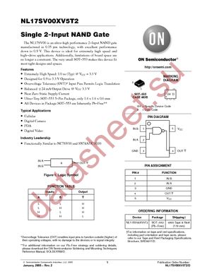 NL17SV00XV5T2 datasheet  